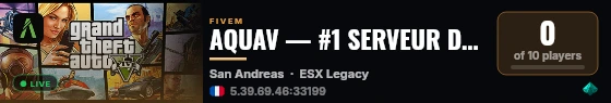 AQUAV — #1 SERVEUR DE L’ANNÉE live status badge