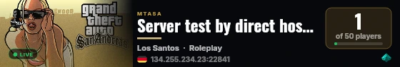 Server test by direct hosting live status badge