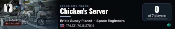 Chicken's Server live status badge
