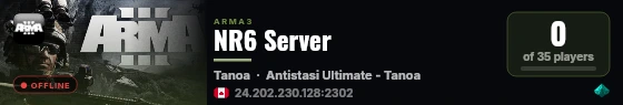 NR6 Server live status badge