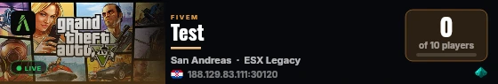 Test live status badge