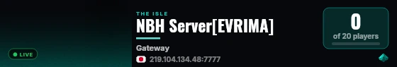 Alex Evrima Server live status badge