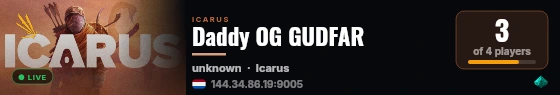 Daddy OG GUDFAR live status badge