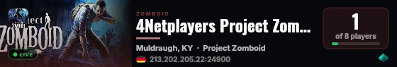 4Netplayers Project Zomboid Server live status badge