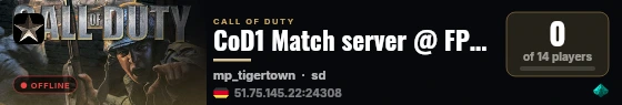 CoD1 Match server @ FPSChallenge.eu live status badge