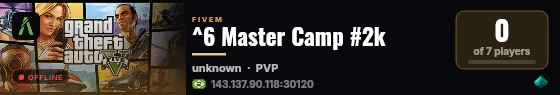 ^6 Master Camp #2k live status badge
