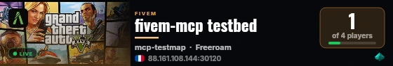 fivem-mcp testbed live status badge