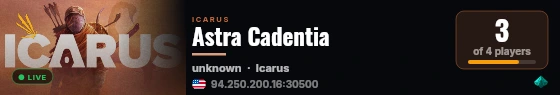 Astra Cadentia live status badge