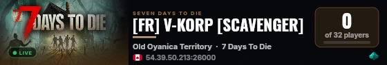 [FR] V-KORP [SCAVENGER] live status badge