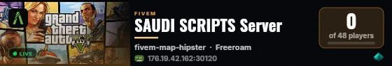 SAUDI SCRIPTS Server live status badge