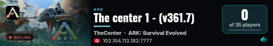 The center 1 - (v361.7) live status badge
