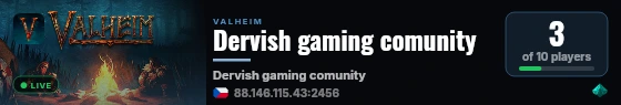 Dervish gaming comunity live status badge