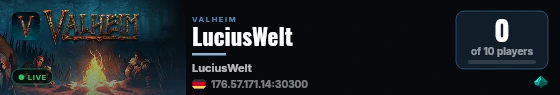 LuciusWelt live status badge
