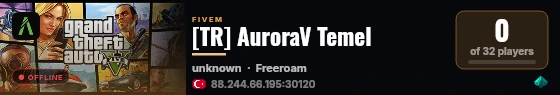 [TR] AuroraV Temel live status badge