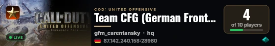 Team CFG (German Front Mod) live status badge