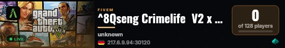 ^8Qseng Crimelife  V2 x Banclear live status badge