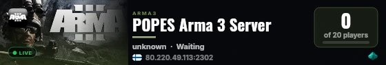 POPES Arma 3 Server live status badge