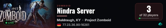 Nindra Server live status badge