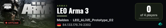LEO Arma 3 live status badge