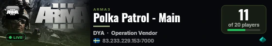 Polka Patrol - Main live status badge