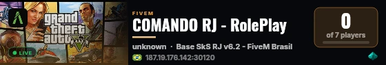 COMANDO RJ - RolePlay live status badge