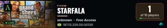 STARFALA live status badge