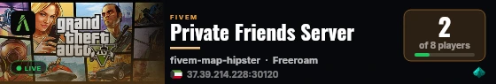 Private Friends Server live status badge