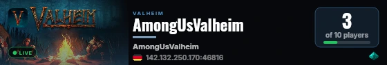 AmongUsValheim live status badge