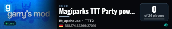 Magiparks TTT Party powered by AMP live status badge