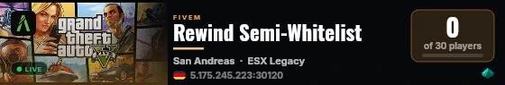 Rewind Semi-Whitelist live status badge