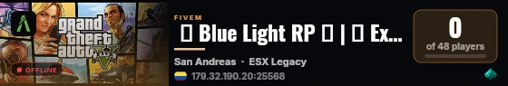  ✨ Blue Light RP 💎 | ⚡ Experiencia de RP Avanzada ⚡ | 🚨 Fuerzas del Orden en Constante Acción 🚨 | 💼 Crea y Dirige tu Propio Negocio 💼 | 🎯 Eventos Dinámicos y Oportunidades de Crecimiento 🎯 | 🌐 Mundo Abierto con Sistema Económico Realista 🌐 | 🔥 I live status badge