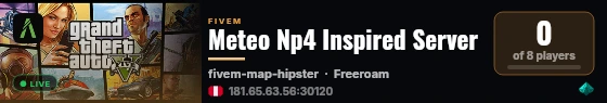 Meteo Np4 Inspired Server live status badge