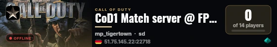 CoD1 Match server @ FPSChallenge.eu live status badge