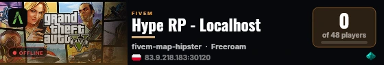 Hype RP - Localhost live status badge