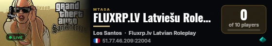 FLUXRP.LV Latviešu RolePlay live status badge