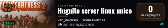 Huguito server linux unico live status badge