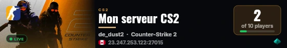 Mon serveur Garry's Mod live status badge