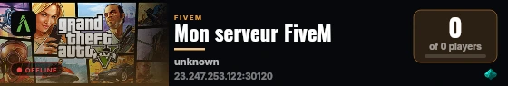 Mon serveur FiveM live status badge