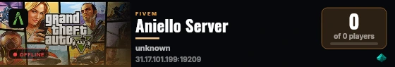Aniello Server live status badge