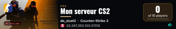 Mon serveur CS2 live status badge