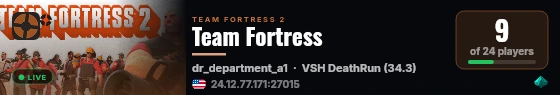 Team Fortress live status badge