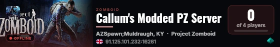 Callum's Modded PZ Server live status badge