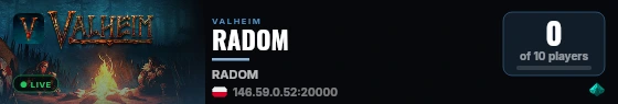 RADOM live status badge