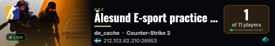 Ålesund E-sport practice server live status badge