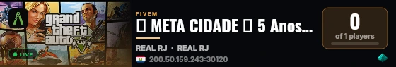 💚 META CIDADE ➺ 5 Anos de História 💚 live status badge