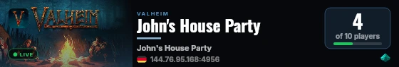 John's House Party live status badge