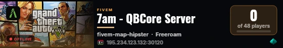 7am - QBCore Server live status badge