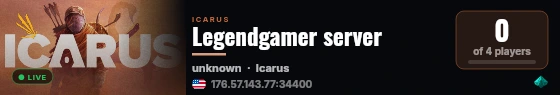 Legendgamer server live status badge