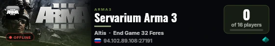Servarium Arma 3 live status badge