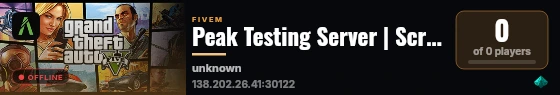 Peak Testing Server | Scripts & Features QA live status badge